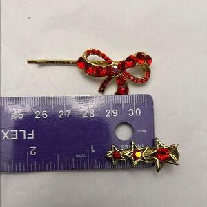 Faux ruby rhinestone hair clips are fun for the holidays!